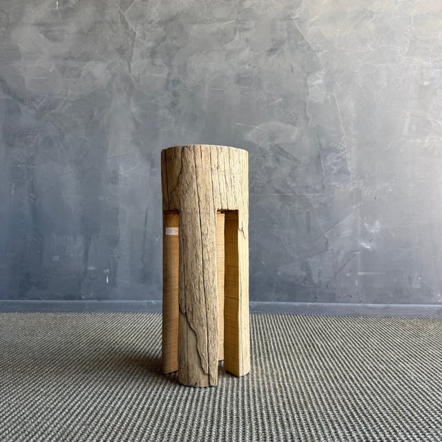 Mid-Century Modern Late 20th Century Kona Stump Elm Wood Side Table #D23 For Sale - Image 3 of 8