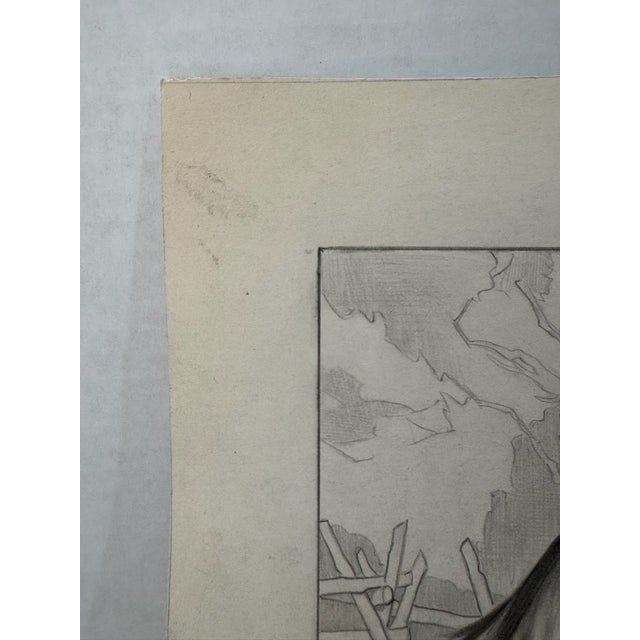 Original Signed Graphite Illustration of English Setter Portrait, 12.5 × 10 In. For Sale - Image 4 of 5