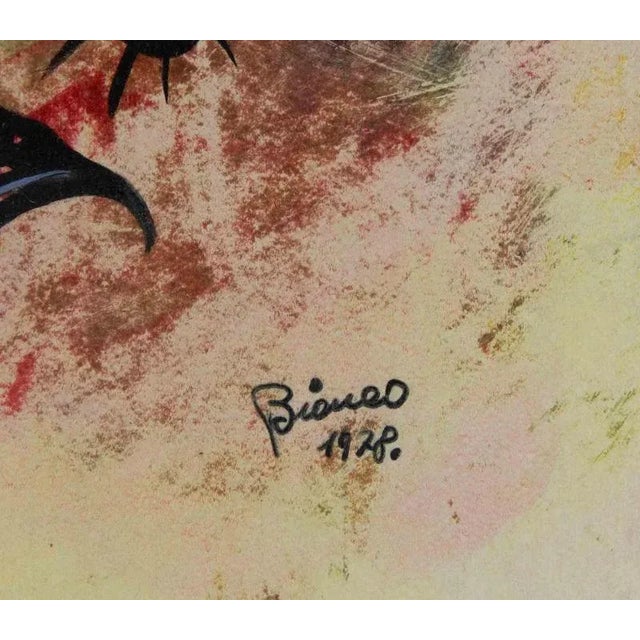 Mixed media on paper realized b Enrico Bianco in 1978. Hand signed and dated lower right. Very good condition. This piece...