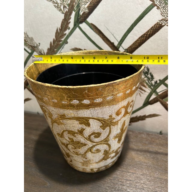 Italian Florentia Handmade Decrative Container With Silk Roses For Sale - Image 9 of 12