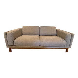 West Elm Dekalb 85" Sofa, Marled Microfiber, Heather Gray Mid-Century Modern For Sale