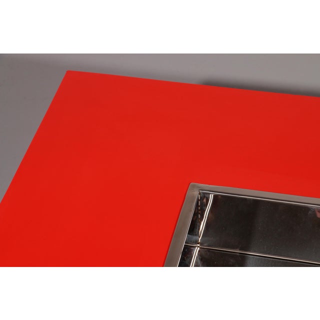 Large Square Coffee Table with Bar, 1970 For Sale - Image 6 of 11