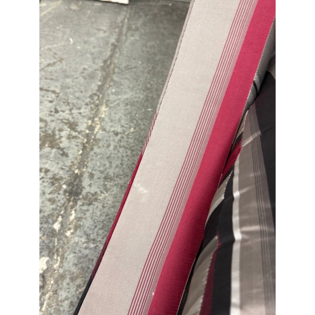 Textile Baker Furniture Rolled Arm Wing Chair + Ottoman, Set For Sale - Image 7 of 12