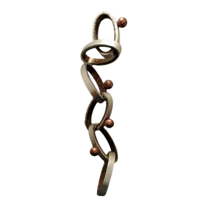 21st Century Abstract Modern Wall Art Sculpture of Interlocking Metal Ovals & Spheres