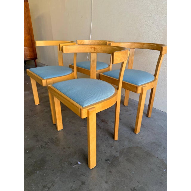 1960s 1960s Danish Modern Oak Dining Chairs With Curved Backrests - Set of 4 For Sale - Image 5 of 10