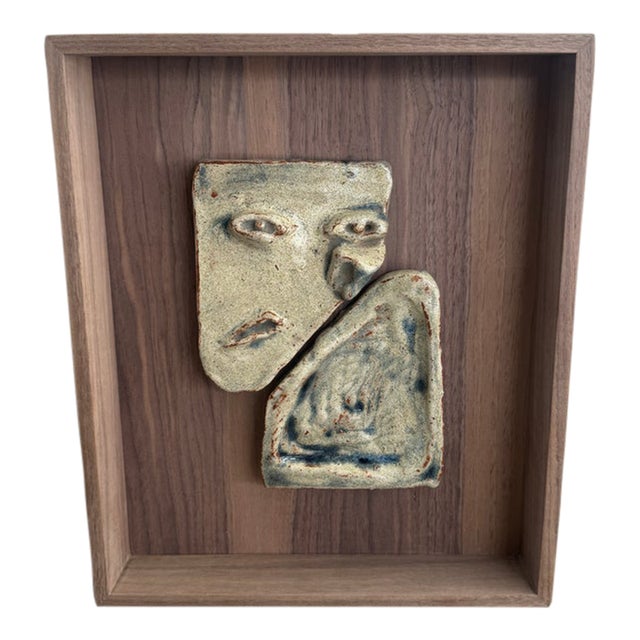 Mid 20th Century Abstract Ceramic Wall Art, Framed For Sale