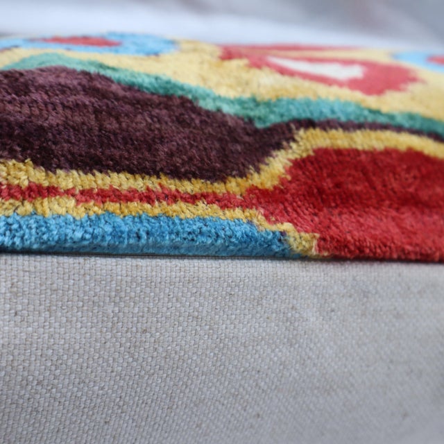 Contemporary Multi Color Geometric Velvet Throw Pillow & Down Insert For Sale In San Francisco - Image 6 of 13