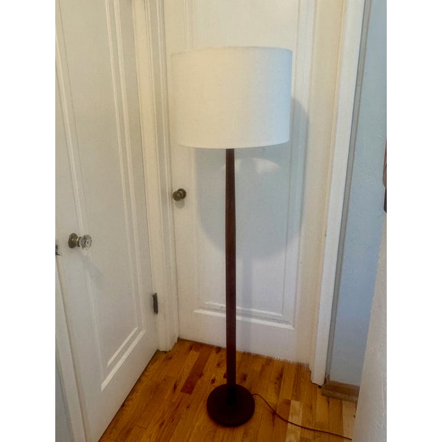Wood Vintage Danish Modern Style Teak Floor Lamp For Sale - Image 7 of 7