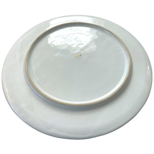 1970s Vintage Portuguese Majolica White Cabbageware Platter –Ceramic Leaf Design For Sale - Image 5 of 6