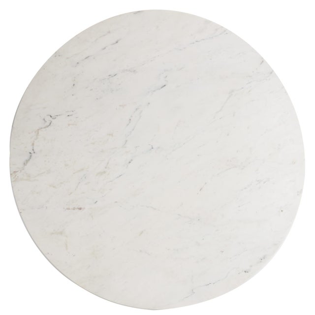 Wood Arteriors Home Melt White Marble Large Dining Table For Sale - Image 7 of 9