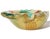 Murano Vintage Murano Mosaic Green White Orange Stripes Gold Flecks Italian Art Glass Seashell Dish Bowl For Sale - Image 4 of 6