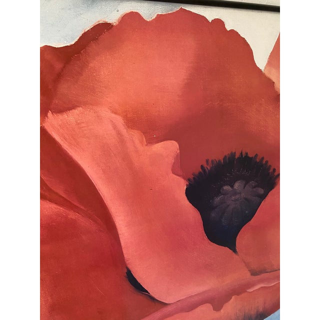 Georgia O'Keefle Red Poppy Original Museum Poster New York 1980s, Framed For Sale In Chicago - Image 6 of 6