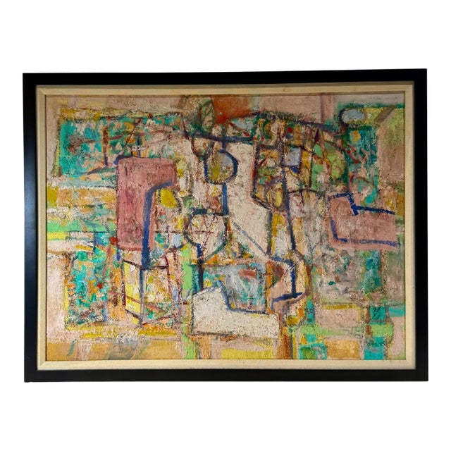 Ben Wilson "The Village" Oil on Canvas, Circa 1972 For Sale