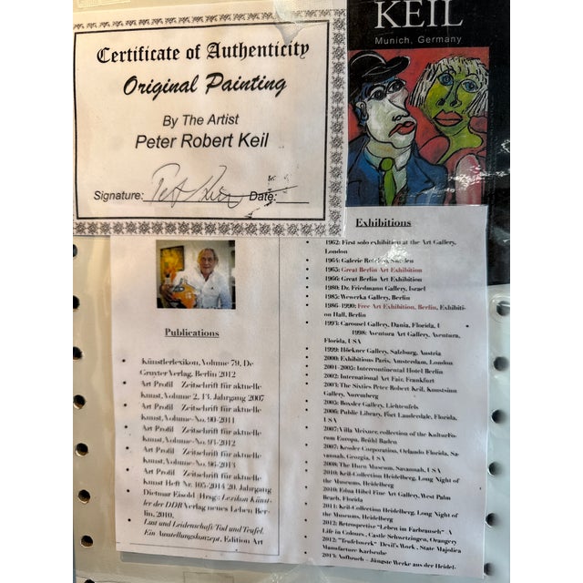 Blue 1970s Peter Keil Large Blue 9 Faces Abstract Painting For Sale - Image 8 of 8