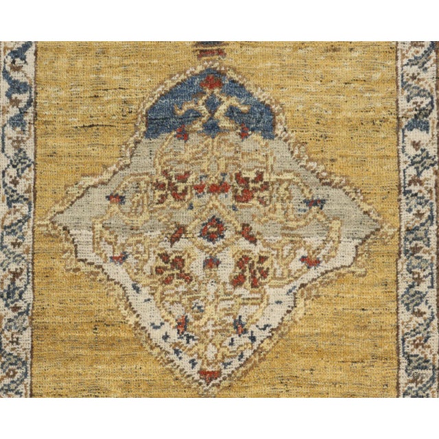 2010s Rug & Kilim’s Classic Rug in Gold Medallion With Red Floral Patterns For Sale - Image 5 of 7