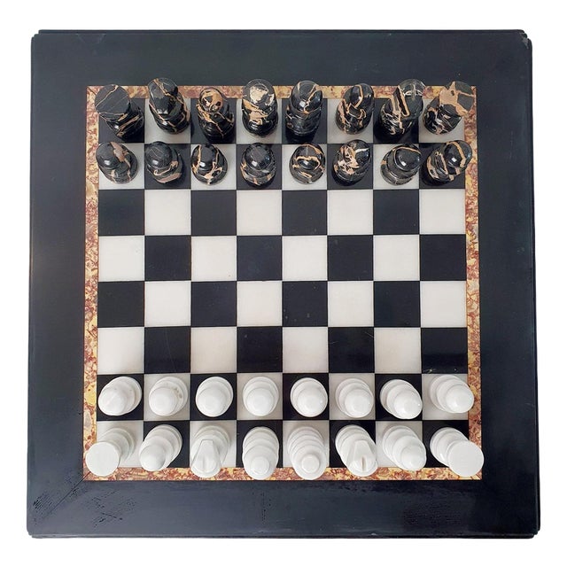 Mid-Century Modern Italian Marble Chess Board, 1980s For Sale