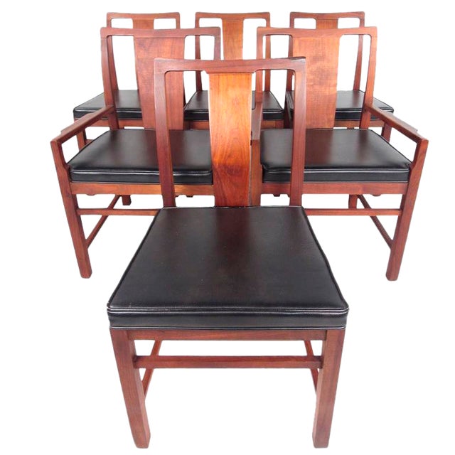 Mid-Century Modern American Walnut Dining Chairs - Set of ...