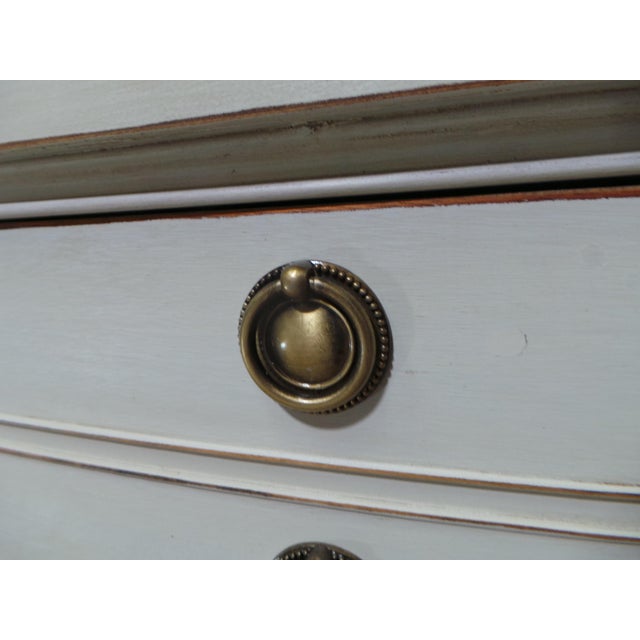 This is a unique set of 2 Gustavian Style 3 Drawer Chest of Drawers. They have been restored and repainted with Milk...