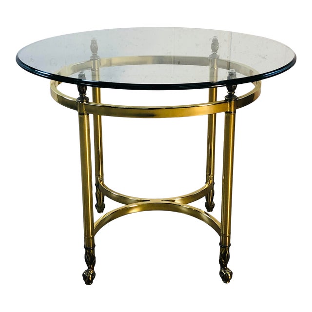 Vintage 1960s laBarge Oval Brass & Glass Side Table Chairish