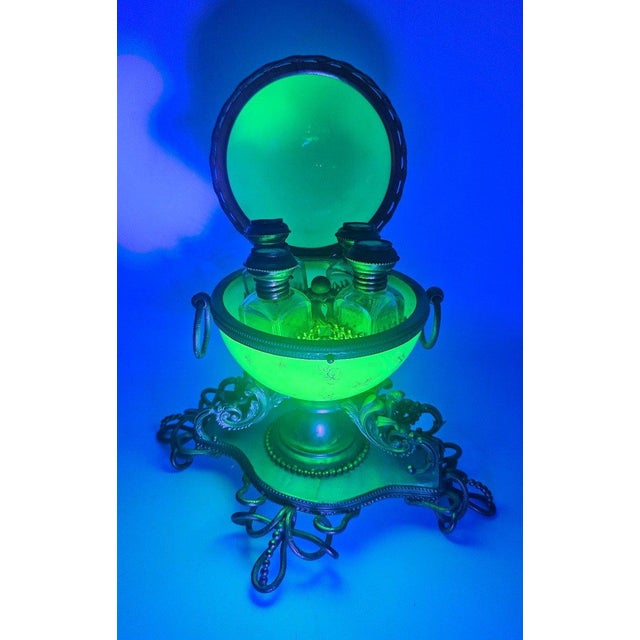 Antique Opaline Sphere with Perfume Bottles For Sale - Image 11 of 13