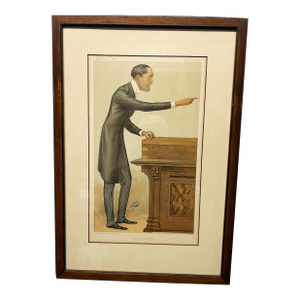 Late 19th Century Vanity Fair " Dublin University" Edward Carson, Framed Print, by Lib