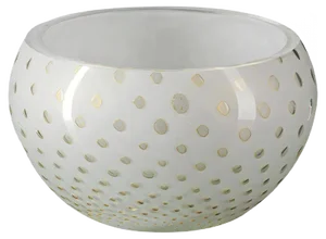 Gold & White Italian Murano Glass Mocenigo Bowl by Marco Segantin for VGnewtrend