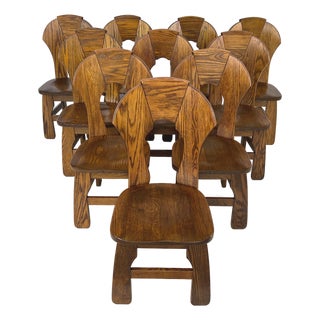 Brutalist Dining Chairs – Set of 10 For Sale