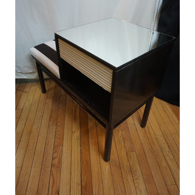 1950s French Raymond Loewy for Mengel Ebonized Telephone Stand For Sale - Image 10 of 13