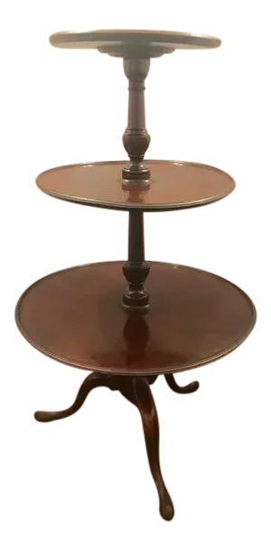 Revolving Georgian Three Tiered Mahogany Butlers Table Dumbwaiter