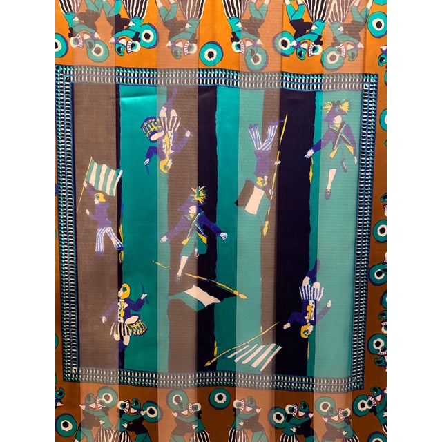 Copper Lanvin the Revolutionaries 1990 Silk Scarf For Sale - Image 8 of 9