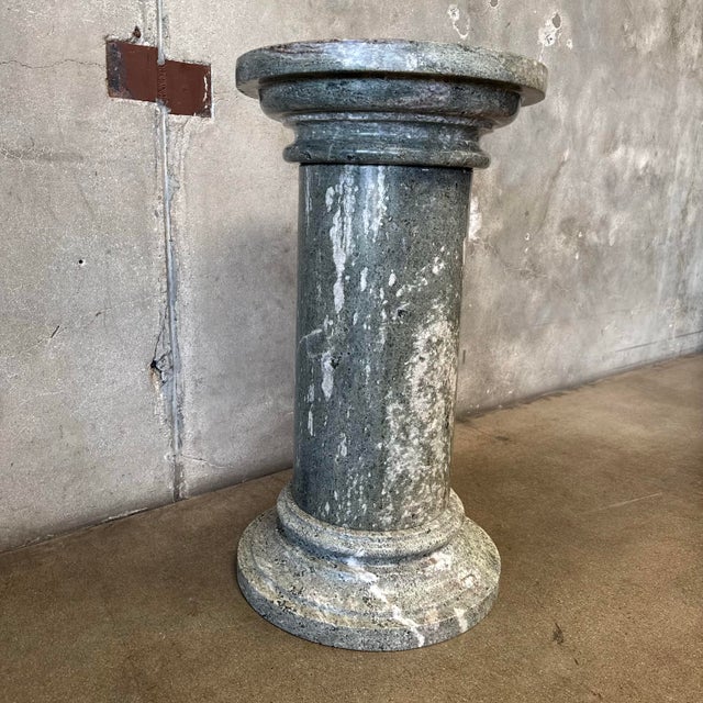 Italian Vintage Green Marble Pedestal #2 For Sale - Image 3 of 6