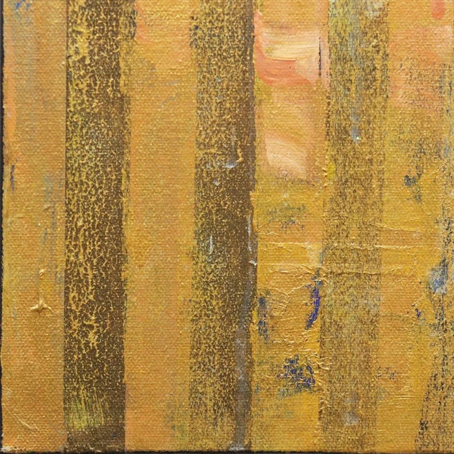 Lollipop Palms - Original Modern Artwork With Turquoise and Gold Stripes on Canvas by Kathleen Keifer For Sale - Image 4 of 9