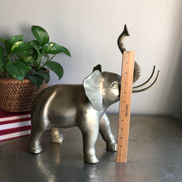 Vintage Large Brass Elephant Figurine 14.5in Tall Chairish
