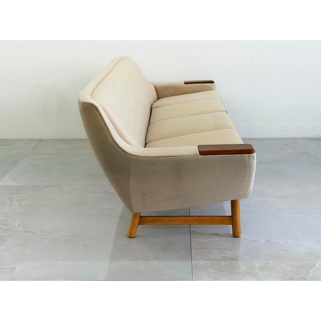 Danish Modern Sofa With Teak Paws, Oak H - Base, 1960's, 2 Configurations For Sale - Image 11 of 16