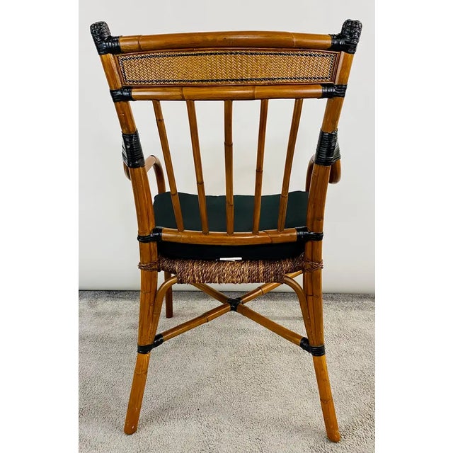 Mid Century Boho Chic Faux Bamboo Rattan Chair For Sale - Image 10 of 13