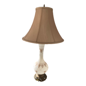 Vintage French Milk Glass Lamp With Petite French Detailing
