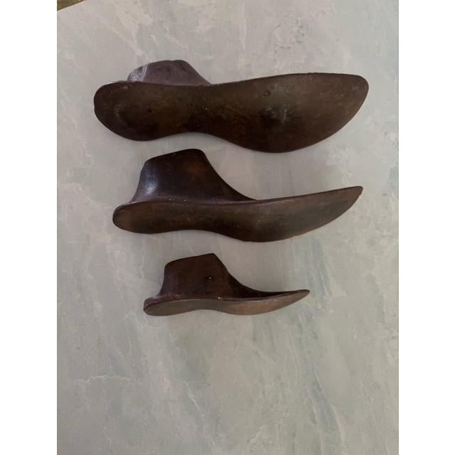 Neat retro set of shoemaker's cobbler's molds, circa early 20th century. Made of heavy cast iron. Three different sizes -...