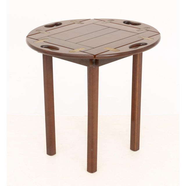 Mid 20th Century Bombay Company Mahogany Circular Tray Table For Sale - Image 5 of 8