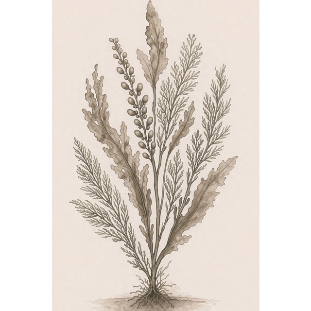 Not Yet Made - Made To Order Coastal Seaweed Study Ii, Minimalist Botanical Art Print, 24" × 36" Reproduction For Sale - Image 5 of 10