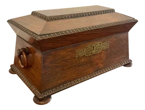 Regency Inlaid Brass Rosewood Tea Caddy, 1830s