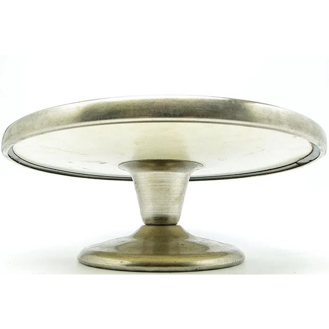 Glass Art Deco Bowl on Stand, Poland, 1950s For Sale - Image 7 of 8