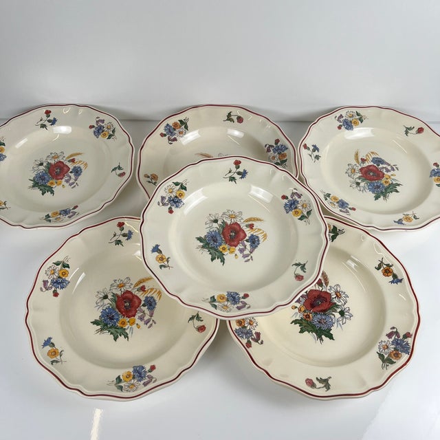 Ceramic 20th Century Agreste Soup Plates from Sarreguemines, 1930s, Set of 6 For Sale - Image 7 of 9
