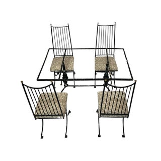 Wrought Iron Patio Table and Chairs For Sale