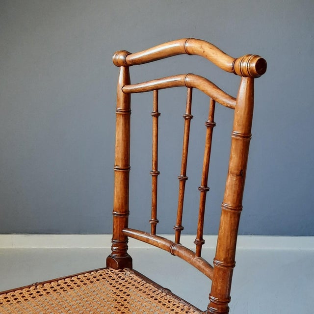 Side Chair in Rattan and Faux Bamboo, 1900s For Sale - Image 5 of 8