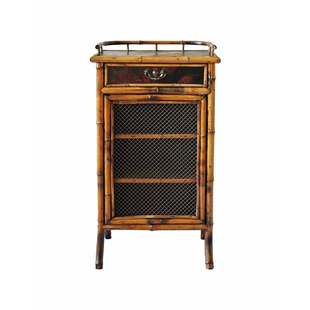 Antique English Chinoiserie Bamboo Cabinet For Sale - Image 11 of 11