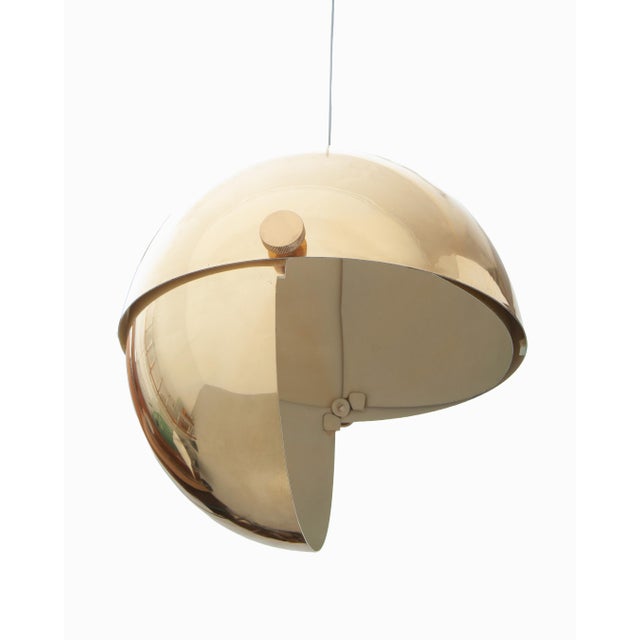 Golden Brass Lamp from Vereinigte Werkstätten München, 1960s For Sale - Image 4 of 11