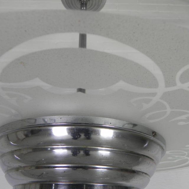 Art Deco Pendant Lamp with Glass Disc, 1930s For Sale - Image 3 of 14