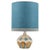 Round Ceramic Table Lamp with Custom Blue Silk Lampshade by René Houben, 1970 For Sale - Image 12 of 12