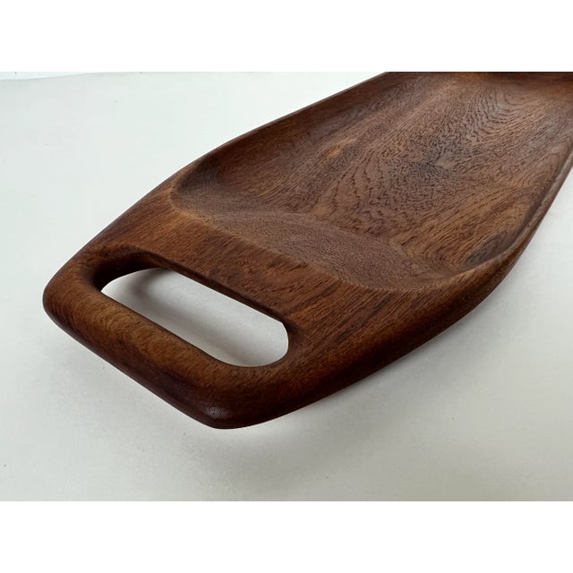 Danish Teak Tray With Handle by Bonniers For Sale - Image 4 of 9