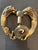 Large 19th century antique brass door knocker featuring 2 full bodied lions It is very well cast. The lions tails are on...